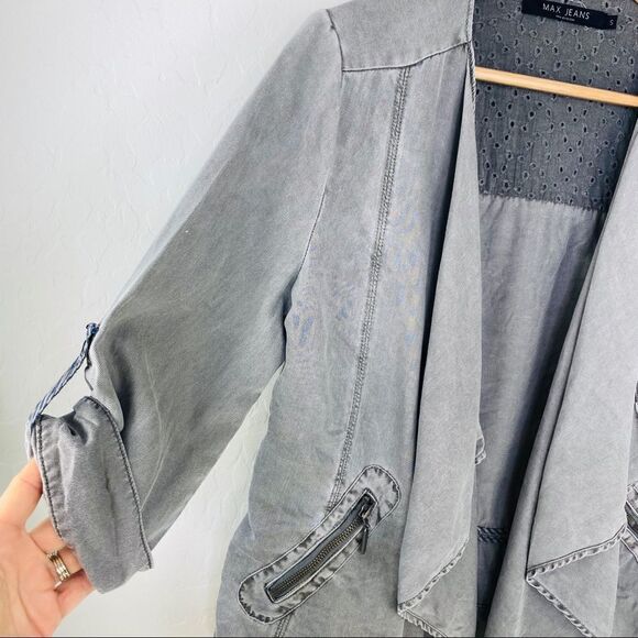 Max Jeans gray open blazer size small - Picture 4 of 7